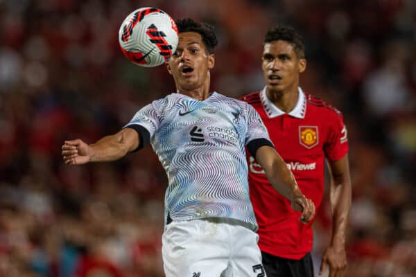 BANGKOK, THAILAND - Tuesday, July 12, 2022: Liverpool's Fábio Carvalho during the Bangkok Century Cup pre-season friendly match between Liverpool FC and Manchester United FC at the Rajamangala National Stadium. (Pic by David Rawcliffe/Propaganda)