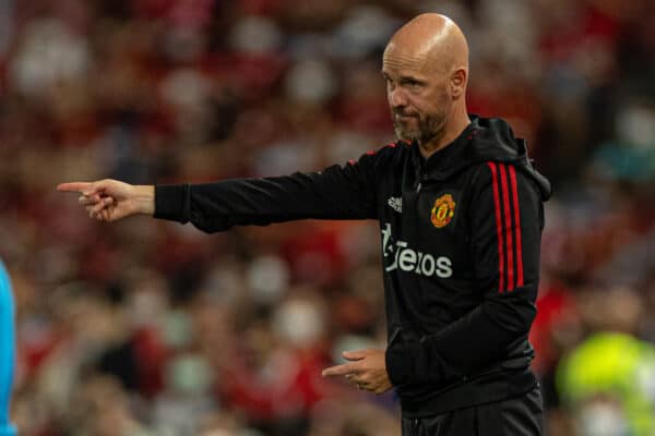 BANGKOK, THAILAND - Tuesday, July 12, 2022: Manchester United's manager Erik ten Hag during the Bangkok Century Cup pre-season friendly match between Liverpool FC and Manchester United FC at the Rajamangala National Stadium. (Pic by David Rawcliffe/Propaganda)