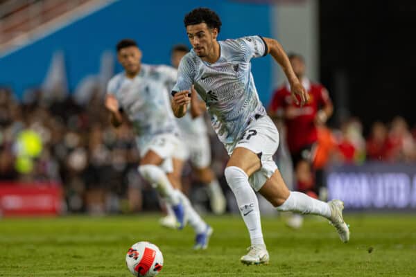 BANGKOK, THAILAND - Tuesday, July 12, 2022: Liverpool's Curtis Jones during the Bangkok Century Cup pre-season friendly match between Liverpool FC and Manchester United FC at the Rajamangala National Stadium. (Pic by David Rawcliffe/Propaganda)