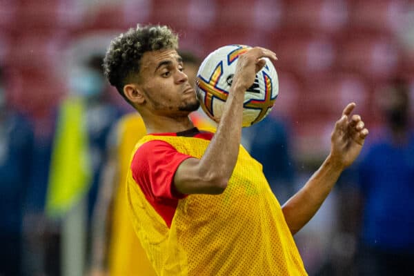 SINGAPORE - Thursday, July 14, 2022: Liverpool's xxxx during a training sessional at the National Stadium, Singapore ahead of the Standard Chartered Trophy pre-season friendly match against Crystal Palace. (Pic by David Rawcliffe/Propaganda)