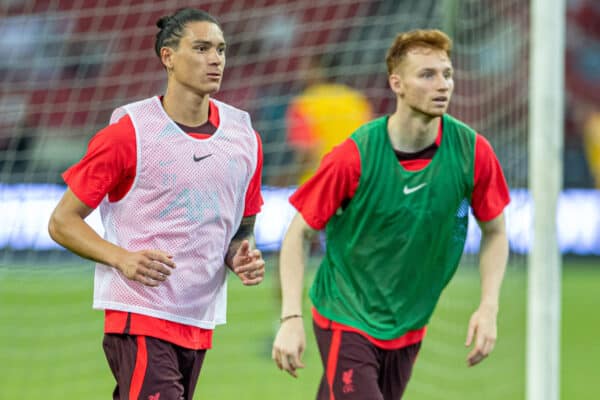 SINGAPORE - Thursday, July 14, 2022: Liverpool's Darwin Núñez during a training sessional at the National Stadium, Singapore ahead of the Standard Chartered Trophy pre-season friendly match against Crystal Palace. (Pic by David Rawcliffe/Propaganda)