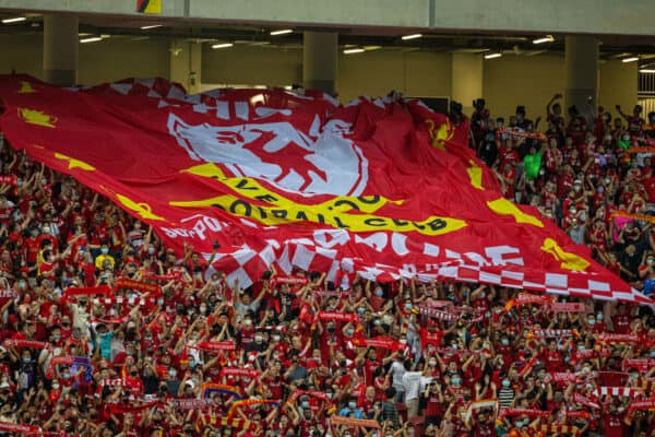 SINGAPORE - Friday, July 15, 2022: Liverpool supporters during the Standard Chartered Trophy pre-season friendly match between Liverpool FC and Crystal Palace FC at the Singapore National Stadium. (Pic by David Rawcliffe/Propaganda)