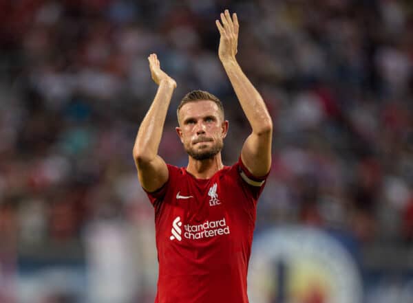 LEIPZIG, GERMANY - Thursday, July 21, 2022: Liverpool's xxxx during a pre-season friendly match between RB Leipzig and Liverpool FC at the Red Bull Arena. (Pic by David Rawcliffe/Propaganda)