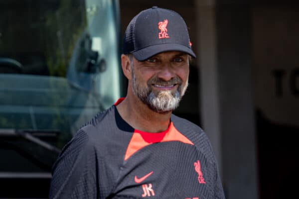 SAALFELDEN, AUSTRIA - Sunday, July 24, 2022: Liverpool's manager Jürgen Klopp arrives before a training session during the club's pre-season training camp in Austria. (Pic by David Rawcliffe/Propaganda)