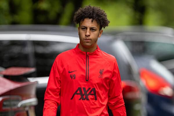 SAALFELDEN, AUSTRIA - Tuesday, July 26, 2022: Liverpool's Kaide Gordon arrives before a training session at during the club's pre-season training camp in Austria. (Pic by David Rawcliffe/Propaganda)