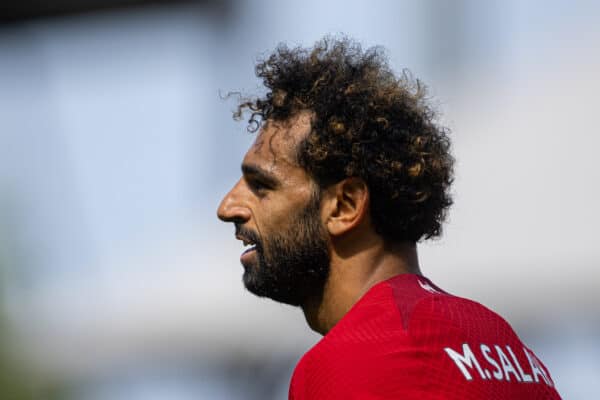 LONDON, ENGLAND - Saturday, August 6, 2022: Liverpool's Mohamed Salah during the FA Premier League match between Fulham FC and Liverpool FC at Craven Cottage. (Pic by David Rawcliffe/Propaganda)