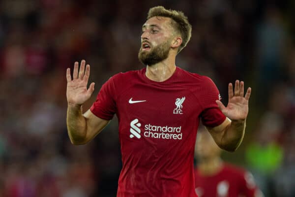 LIVERPOOL, ENGLAND - Monday, August 15, 2022: Liverpool's Nathaniel Phillips during the FA Premier League match between Liverpool FC and Crystal Palace FC at Anfield. (Pic by David Rawcliffe/Propaganda)