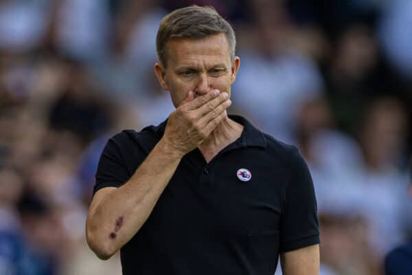 LEEDS, ENGLAND - Sunday, August 21, 2022: Leeds United's manager Jesse Marsch during the FA Premier League match between Leeds United FC and Chelsea FC at Elland Road. (Pic by David Rawcliffe/Propaganda)