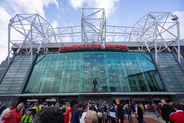 MANCHESTER, ENGLAND - Monday, August 22, 2022: Manchester United's stadium pictured before the FA Premier League match between Manchester United FC and Liverpool FC at Old Trafford. (Pic by David Rawcliffe/Propaganda)