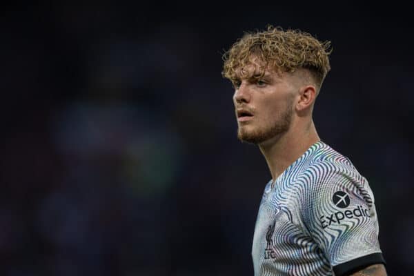 MANCHESTER, ENGLAND - Monday, August 22, 2022: Liverpool's Harvey Elliott during the FA Premier League match between Manchester United FC and Liverpool FC at Old Trafford. (Pic by David Rawcliffe/Propaganda)