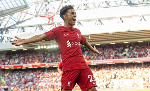 LIVERPOOL, ENGLAND - Saturday, August 27, 2022: Liverpool's xxxx during the FA Premier League match between Liverpool FC and AFC Bournemouth at Anfield. (Pic by David Rawcliffe/Propaganda)