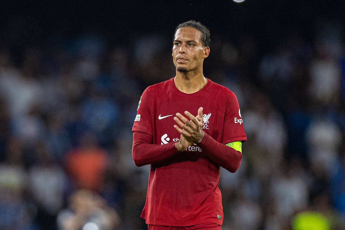 NAPLES, ITALY - Wednesday, September 7, 2022: Liverpool's Virgil van Dijk after the UEFA Champions League Group A matchday 1 game between SSC Napoli and Liverpool FC at the Stadio Diego Armando Maradona. (Pic by David Rawcliffe/Propaganda)