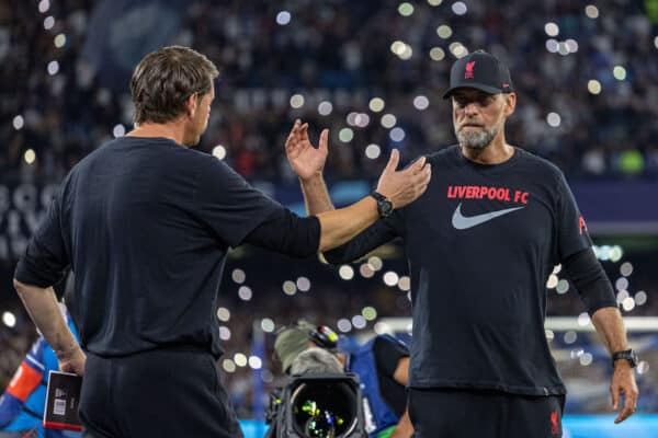 NAPLES, ITALY - Wednesday, September 7, 2022: Liverpool's manager Jürgen Klopp before the UEFA Champions League Group A matchday 1 game between SSC Napoli and Liverpool FC at the Stadio Diego Armando Maradona. (Pic by David Rawcliffe/Propaganda)