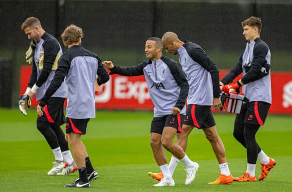 LIVERPOOL, ENGLAND - Monday, September 12, 2022: Liverpool's Thiago Alcântara during a training session at the AXA Training Centre ahead of the UEFA Champions League Group A matchday 2 game between Liverpool FC and AFC Ajax. (Pic by David Rawcliffe/Propaganda)