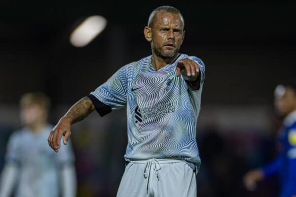 ROCHDALE, ENGLAND - Tuesday, September 20, 2022: Liverpool's Jay Spearing during the English Football League Trophy Northern Group D match between Rochdale AFC and Liverpool FC Under-21's at Spotland. (Pic by David Rawcliffe/Propaganda)