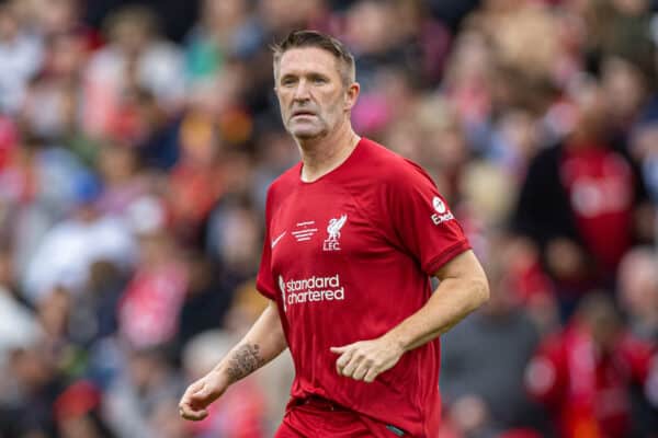 LIVERPOOL, ENGLAND - Saturday, September 24, 2022: Liverpool's Robbie Keane during the LFC Foundation friendly 'Legends of the North' match between Liverpool FC Legends and Manchester United FC Legends at Anfield. (Pic by David Rawcliffe/Propaganda)