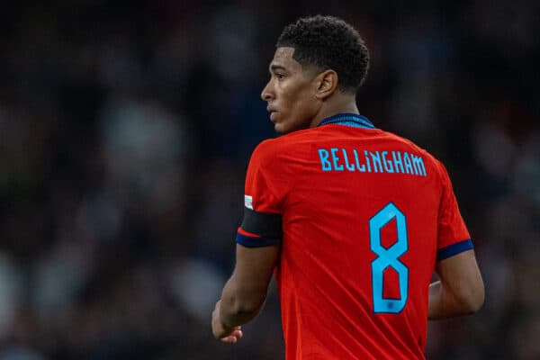 LONDON, ENGLAND - Monday, September 26, 2022: England's Jude Bellingham during the UEFA Nations League Group A3 game between England and Germany at Wembley Stadium. (Photo by David Rawcliffe/Propaganda)