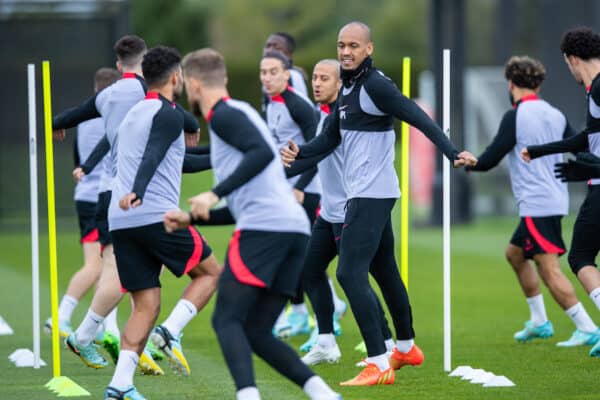 LIVERPOOL, ENGLAND - Tuesday, October 11, 2022: Liverpool's Fabio Henrique Tavares during a training session at the AXA Training Centre ahead of the UEFA Champions League Group A matchday 4 game between Glasgow Rangers FC and Liverpool FC. (Pic by Jessica Hornby/Propaganda)