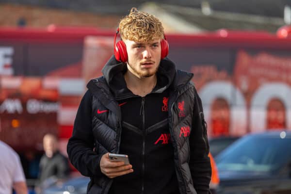 NOTTINGHAM, ENGLAND - Saturday, October 22, 2022: Liverpool's Harvey Elliott arrives before the FA Premier League match between Nottingham Forest FC and Liverpool FC at the City Ground. (Pic by David Rawcliffe/Propaganda)