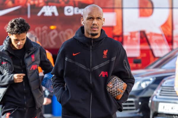 NOTTINGHAM, ENGLAND - Saturday, October 22, 2022: Liverpool's Fabio Henrique Tavares 'Fabinho' arrives before the FA Premier League match between Nottingham Forest FC and Liverpool FC at the City Ground. (Pic by David Rawcliffe/Propaganda)