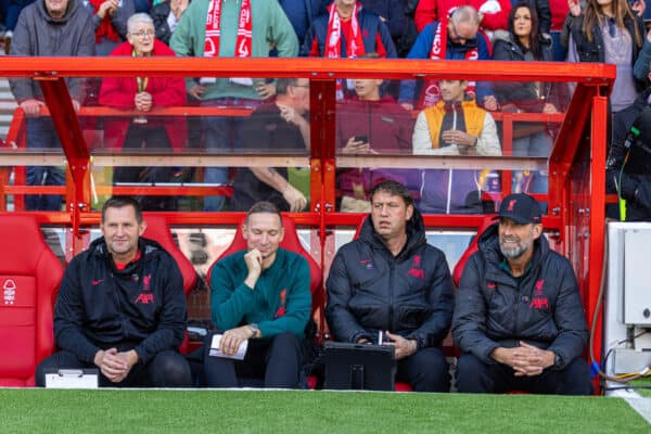 NOTTINGHAM, ENGLAND - Saturday, October 22, 2022: Liverpool's manager Jürgen Klopp during the FA Premier League match between Nottingham Forest FC and Liverpool FC at the City Ground. (Pic by David Rawcliffe/Propaganda)