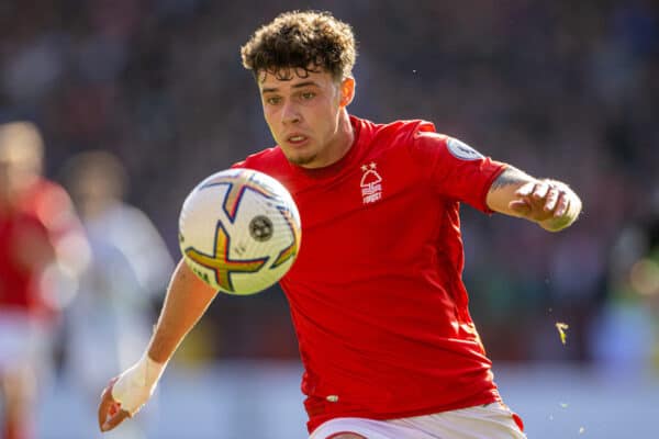 NOTTINGHAM, ENGLAND - Saturday, October 22, 2022: Nottingham Forest's Nico Williams during the FA Premier League match between Nottingham Forest FC and Liverpool FC at the City Ground. (Pic by David Rawcliffe/Propaganda)