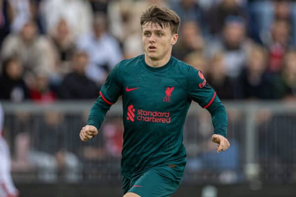 AMSTERDAM, THE NETHERLANDS - Wednesday, October 26, 2022: Liverpool's Ben Doak during the UEFA Youth League Group A Matchday 5 game between AFC Ajax Under-19's and Liverpool FC Under-19's at Sportpark De Toekomst. (Pic by David Rawcliffe/Propaganda)