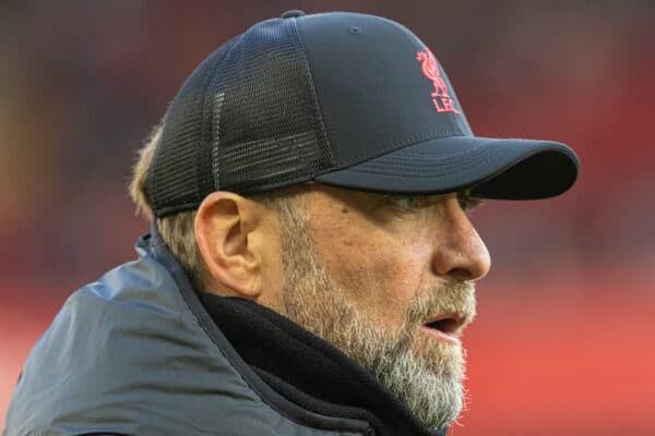 LIVERPOOL, ENGLAND - Saturday, November 12, 2022: Liverpool's manager Jürgen Klopp befopre the FA Premier League match between Liverpool FC and Southampton FC at Anfield. (Pic by David Rawcliffe/Propaganda)