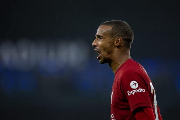 MANCHESTER, ENGLAND - Thursday, December 22, 2022: Liverpool's Joël Matip during the Football League Cup 4th Round match between Manchester City FC and Liverpool FC at the City of Manchester Stadium. (Pic by David Rawcliffe/Propaganda)