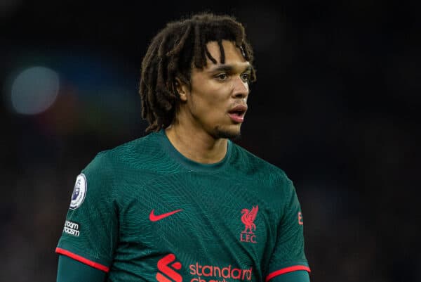 BIRMINGHAM, ENGLAND - Monday, December 26, 2022: Liverpool's Trent Alexander-Arnold during the FA Premier League match between Aston Villa FC and Liverpool FC at Villa Park. (Pic by David Rawcliffe/Propaganda)