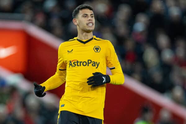 LIVERPOOL, ENGLAND - Saturday, January 7, 2023: Wolverhampton Wanderers' Matheus Nunes during the FA Cup 3rd Round match between Liverpool FC and Wolverhampton Wanderers FC at Anfield. (Pic by David Rawcliffe/Propaganda)