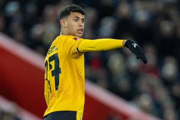 LIVERPOOL, ENGLAND - Saturday, January 7, 2023: Wolverhampton Wanderers' Matheus Nunes during the FA Cup 3rd Round match between Liverpool FC and Wolverhampton Wanderers FC at Anfield. (Pic by David Rawcliffe/Propaganda)