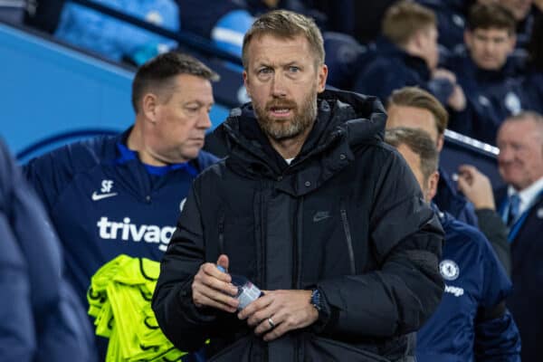 MANCHESTER, ENGLAND - Sunday, January 8, 2023: Chelsea's manager Graham Potter during the FA Cup 3rd Round match between Manchester City FC and Chelsea FC at the City of Manchester Stadium. (Pic by David Rawcliffe/Propaganda)