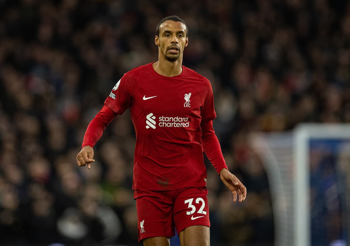 BRIGHTON & HOVE, ENGLAND - Saturday, January 14, 2023: Liverpool's Joël Matip during the FA Premier League match between Brighton & Hove Albion FC and Liverpool FC at the Falmer Stadium. (Pic by David Rawcliffe/Propaganda)