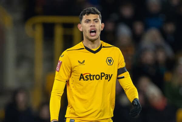 WOLVERHAMPTON, ENGLAND - Tuesday, January 17, 2023: Wolverhampton Wanderers' Matheus Nunes during the FA Cup 3rd Round Replay match between Wolverhampton Wanderers FC and Liverpool FC at Molineux Stadium. (Pic by David Rawcliffe/Propaganda)