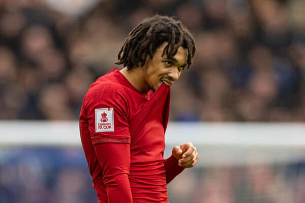 BRIGHTON & HOVE, ENGLAND - Sunday, January 29, 2023: Liverpool's Trent Alexander-Arnold during the FA Cup 4th Round match between Brighton & Hove Albion FC and Liverpool FC at the Falmer Stadium. (Pic by David Rawcliffe/Propaganda)