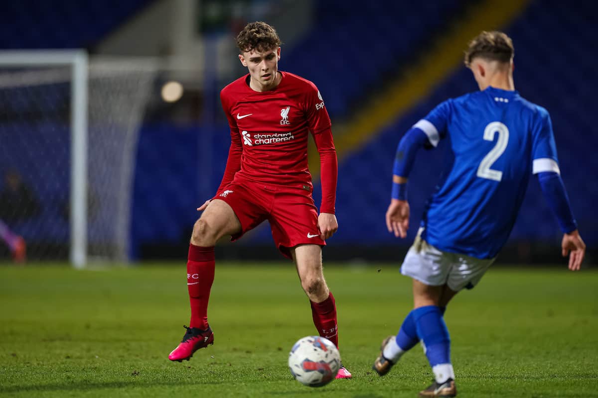 IPSWICH, ENGLAND - Friday, February 3, 2023: Liverpool's Bobby Clark during the FA Youth Cup 5th Round match between Ipswich Town FC Under-18's and Liverpool FC Under-18's at Portman Road. (Pic by Stephen Pond/Propaganda)