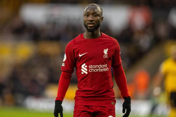 WOLVERHAMPTON, ENGLAND - Saturday, February 4, 2023: Liverpool's Naby Keita during the FA Premier League match between Wolverhampton Wanderers FC and Liverpool FC at Molineux Stadium. (Pic by David Rawcliffe/Propaganda)