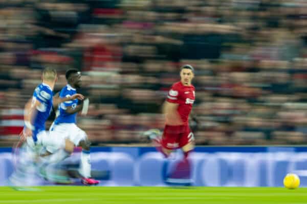 LIVERPOOL, ENGLAND - Monday, February 13, 2023: Liverpool's Darwin Núñez during the FA Premier League match between Liverpool FC and Everton FC, the 242nd Merseyside Derby, at Anfield. (Pic by David Rawcliffe/Propaganda)