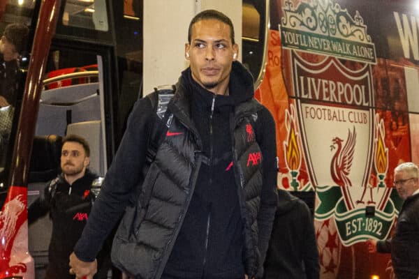 NEWCASTLE-UPON-TYNE, ENGLAND - Saturday, February 18, 2023: Liverpool's Virgil van Dijk arrives ahead of the FA Premier League match between Newcastle United FC and Liverpool FC at St. James' Park. (Pic by David Rawcliffe/Propaganda)