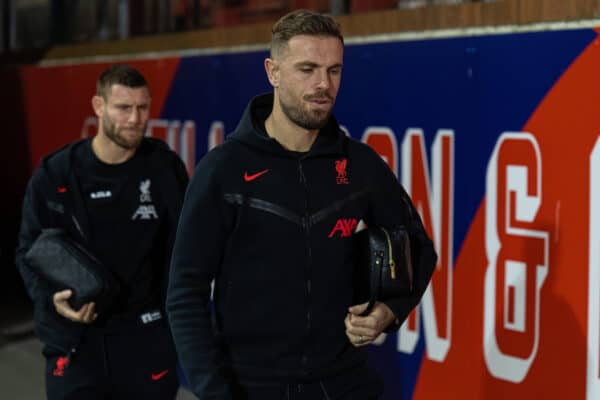 LONDON, ENGLAND - Saturday, February 25, 2023: Liverpool's captain Jordan Henderson arrives before the FA Premier League match between Crystal Palace FC and Liverpool FC at Selhurst Park. (Pic by David Rawcliffe/Propaganda)