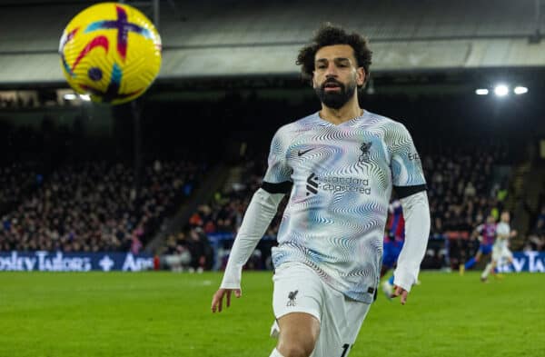 LONDON, ENGLAND - Saturday, February 25, 2023: Liverpool's Mohamed Salah during the FA Premier League match between Crystal Palace FC and Liverpool FC at Selhurst Park. (Pic by David Rawcliffe/Propaganda)