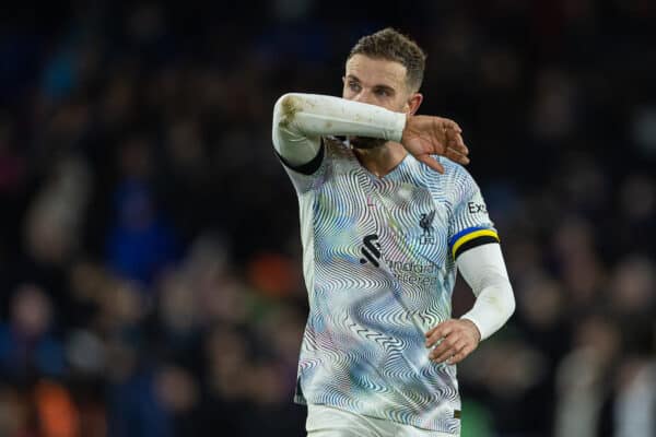 LONDON, ENGLAND - Saturday, February 25, 2023: Liverpool's captain Jordan Henderson after the FA Premier League match between Crystal Palace FC and Liverpool FC at Selhurst Park. (Pic by David Rawcliffe/Propaganda)