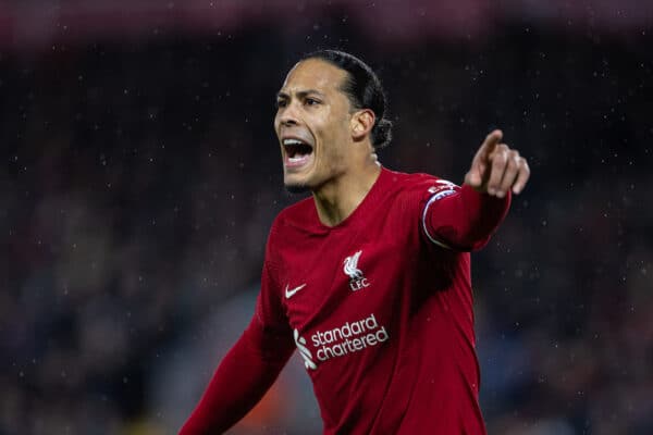 LIVERPOOL, ENGLAND - Wednesday, March 1, 2023: Liverpool's Virgil van Dijk during the FA Premier League match between Liverpool FC and Wolverhampton Wanderers FC at Anfield. (Pic by David Rawcliffe/Propaganda)