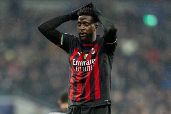 LONDON, ENGLAND - Wednesday, March 8, 2023: AC Milan's Divock Origi looks dejected after missing a chance during the UEFA Champions League Round of 16 2nd Leg game between Tottenham Hotspur FC and AC Milan at the Tottenham Hotspur Stadium. (Pic by David Rawcliffe/Propaganda)