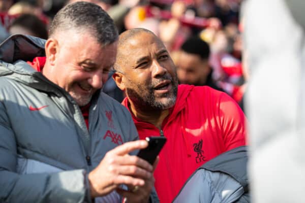 LIVERPOOL, ENGLAND - Saturday, March 25, 2023: Liverpool's manager John Barnes before the LFC Foundation match between Liverpool FC Legends and Glasgow Celtic FC Legends at Anfield. (Pic by Jessica Hornby/Propaganda)