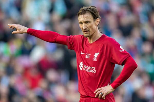 LIVERPOOL, ENGLAND - Saturday, March 25, 2023: Liverpool's Sami Hyypiä during the LFC Foundation match between Liverpool FC Legends and Glasgow Celtic FC Legends at Anfield. (Pic by Jessica Hornby/Propaganda)