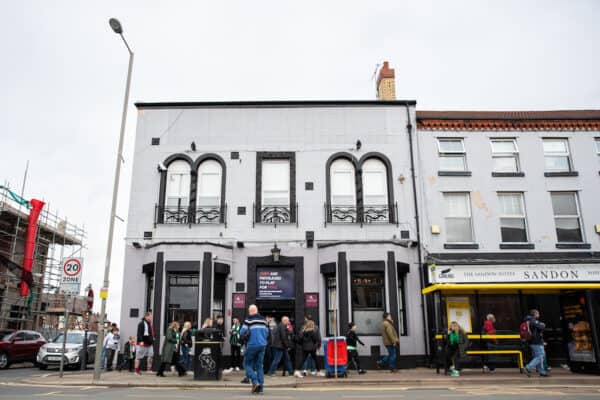 LIVERPOOL, ENGLAND - Saturday, March 25, 2023: A general view of the Sandon pub before the LFC Foundation match between Liverpool FC Legends and Glasgow Celtic FC Legends at Anfield. (Pic by Jessica Hornby/Propaganda)