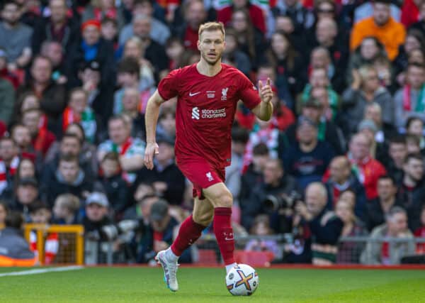 LIVERPOOL, ENGLAND - Saturday, March 25, 2023: Liverpool's Ragnar Klavan during the LFC Foundation match between Liverpool FC Legends and Glasgow Celtic FC Legends at Anfield. (Pic by David Rawcliffe/Propaganda)