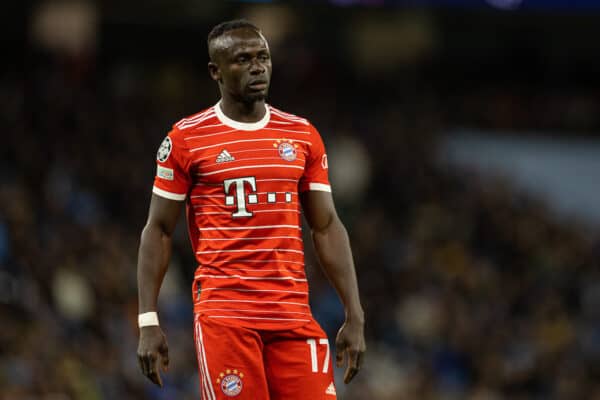 MANCHESTER, ENGLAND - Tuesday, April 11, 2023: Bayern Munich's Sadio Mané during the UEFA Champions League Quarter-Final 1st Leg match between Manchester City FC and FC Bayern Munich at the City of Manchester Stadium. (Pic by David Rawcliffe/Propaganda)